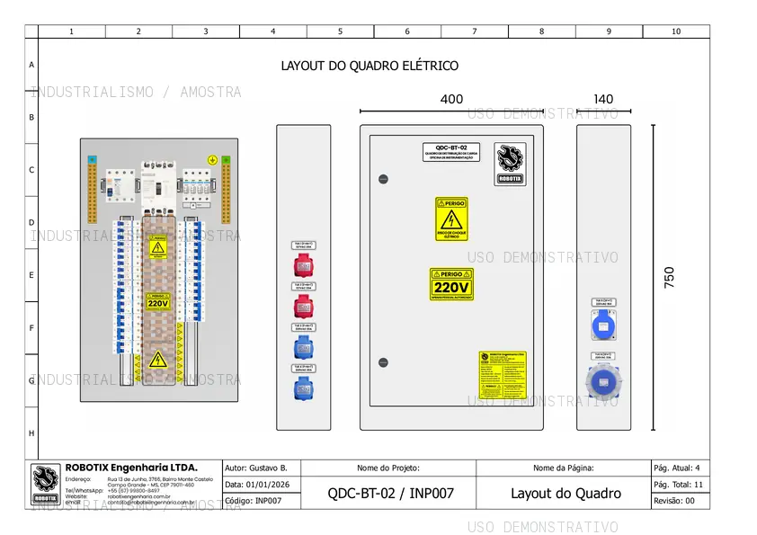 Página 04 do template bônus de quadro de distribuição com marca d'água demonstrativa