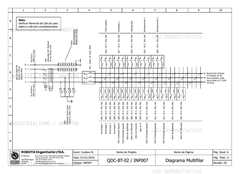Página 06 do template bônus de quadro de distribuição com marca d'água demonstrativa