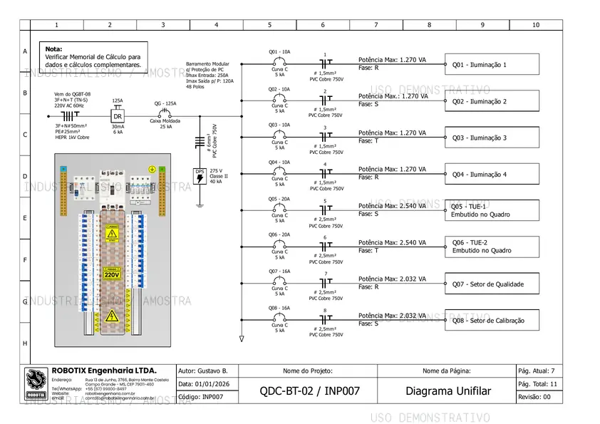Página 07 do template bônus de quadro de distribuição com marca d'água demonstrativa