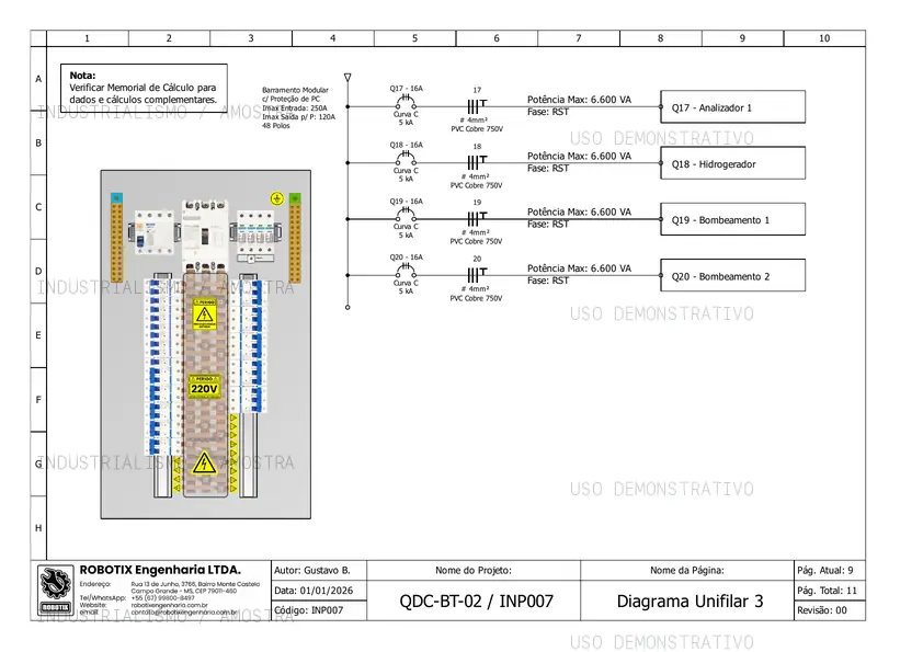 Página 09 do template bônus de quadro de distribuição com marca d'água demonstrativa