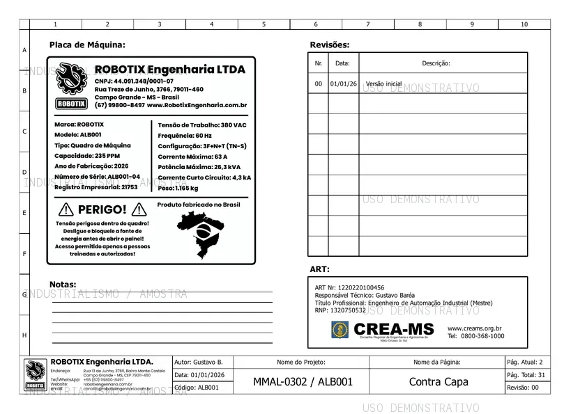 Página 02 do projeto com marca d'água demonstrativa