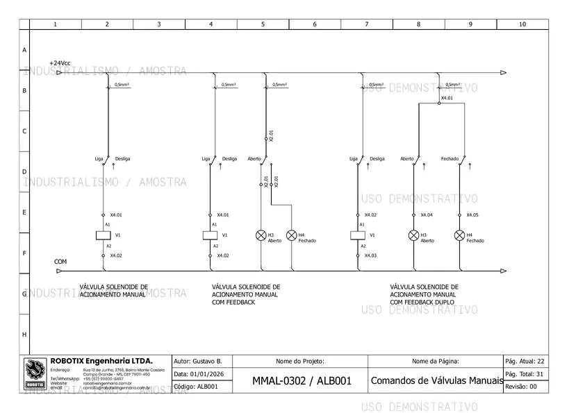 Página 22 do projeto com marca d'água demonstrativa