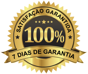 Selo de satisfação garantida: 100% e 7 dias de garantia